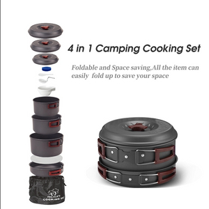 Für Auto Aluminium 7-teiliges Camping-Kochgeschirr-Set