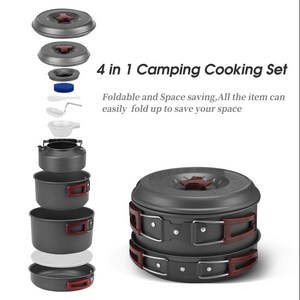 Kletterndes ultraleichtes Camping-Kochgeschirr-Set aus Aluminium